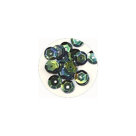 Pailleten cup 6mm blauw groen AB 10 gram