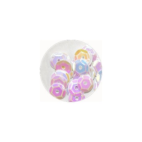 Pailleten cup 6mm wit AB 10 gram