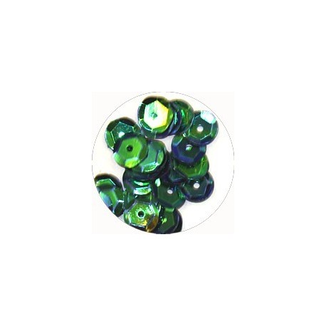 Pailleten cup 8mm blauw groen AB 10 gram