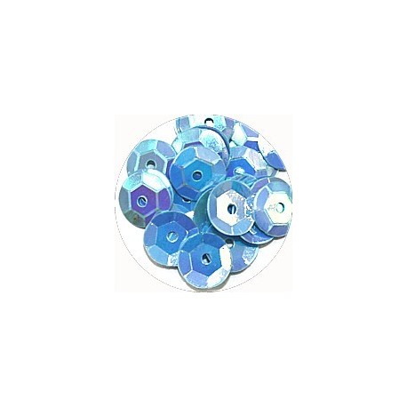 Pailleten cup 8mm blauw AB 10 gram