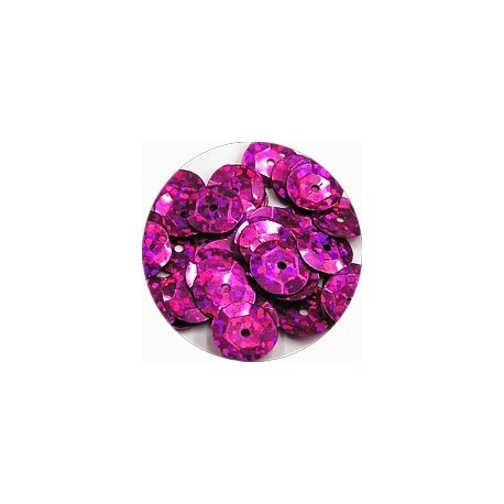 Pailleten cup 10mm fuchsia disco 10 gram