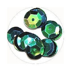 Pailleten cup 10mm blauw groen AB 10 gram