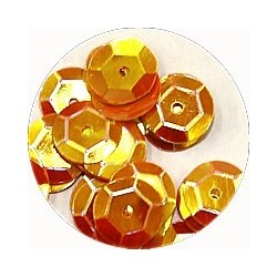 Pailleten cup 10mm oranje 10 gram