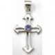 Hanger kruis 40mm zilver 925 lichtamethyst steen