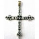 Hanger kruis 60mm zilver 925 lichtsaffier steen