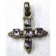 Hanger kruis 27mm zilver 925 amethyst steen