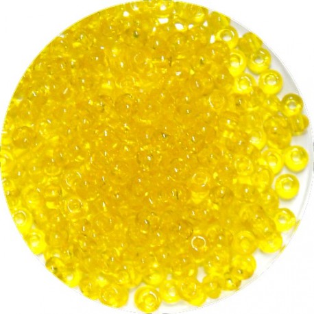 Rocailles 9/0 transp geel 25 gram