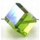 Kubus kristal diagonaal 10mm olijfgroen AB