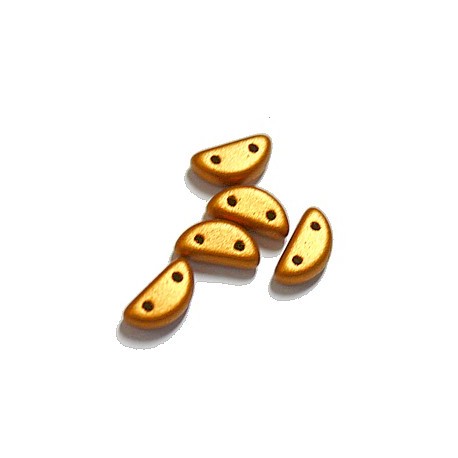 2-gat 8mm halve maan kralen goudbruin 50st.