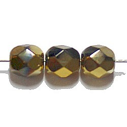 Facetkraal 6mm Jet Golden Rainbow 25st.