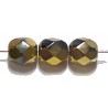 Facetkraal 6mm Jet Golden Rainbow 25st.