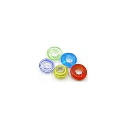 mini-donut glas multicolor transparant 4x8mm 25 st