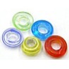 mini-donut glas multicolor transparant 4x8mm 25 st