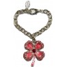 Swarovski klavertje vier 38x32mm rose 15cm ketting