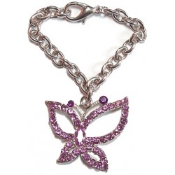 Swarovski vlinder 35x40mm amethist + 15cm ketting