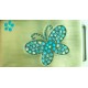 Swarovski riemgesp 5x8,5cm vlinder aqua/blauw voor 4cm riem
